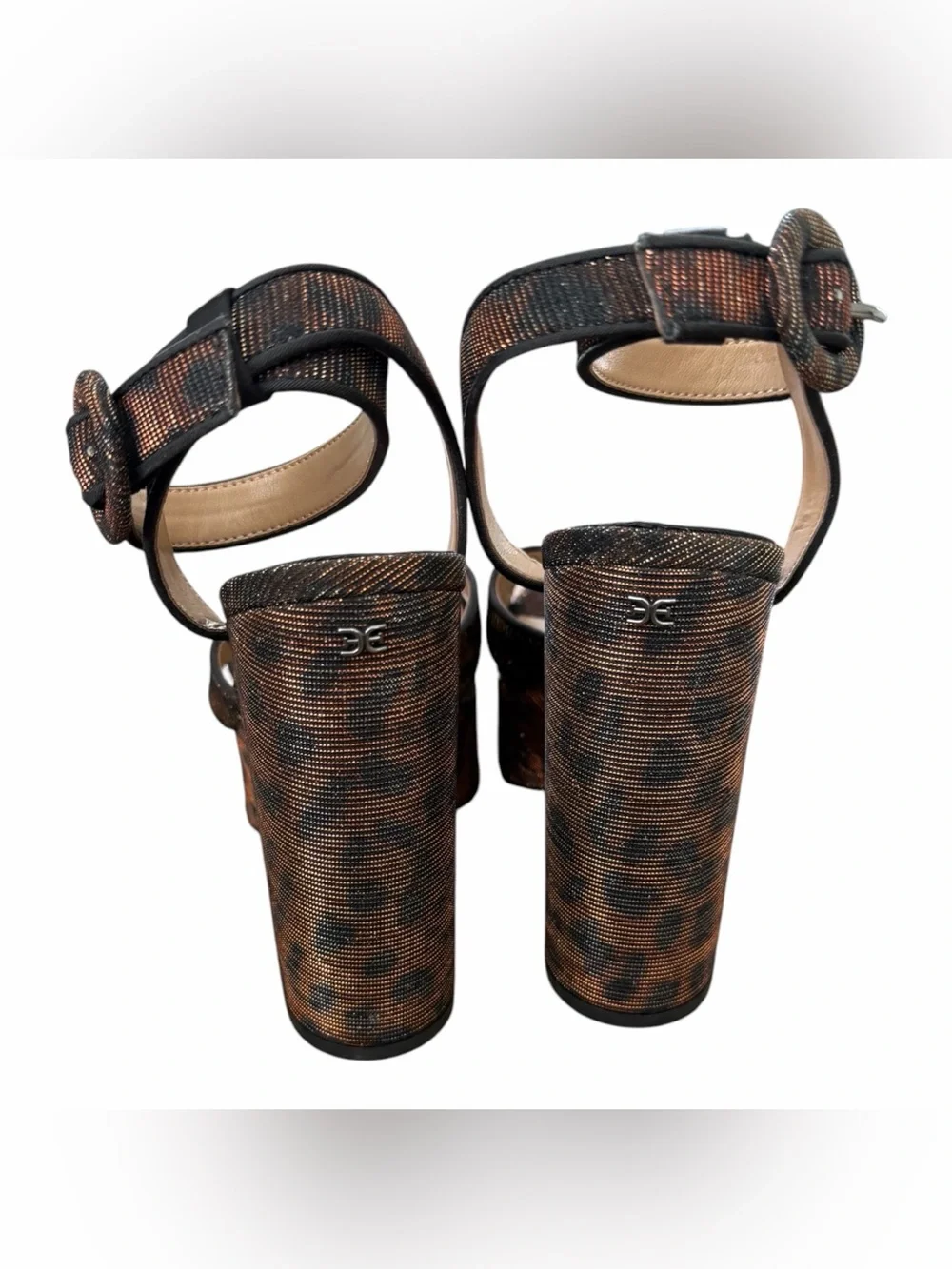 Sam Edelman Black Metallic Multi-Thread Platform Sandal